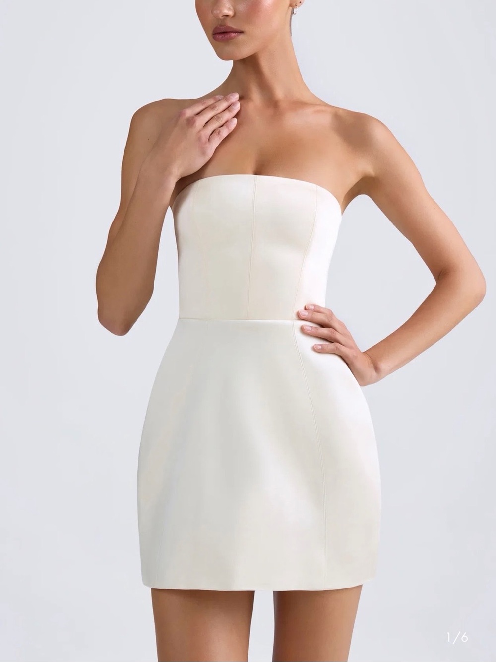 OH POLLY Haisley Structured Bandeau Mini Dress Ivory US 2 New With Tags